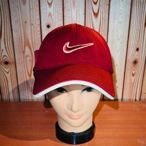 Nike Golf Hat Adjustable Breathable Maroon Logo EUC